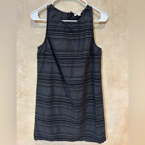 LOFT Black and White Striped Mini Dress